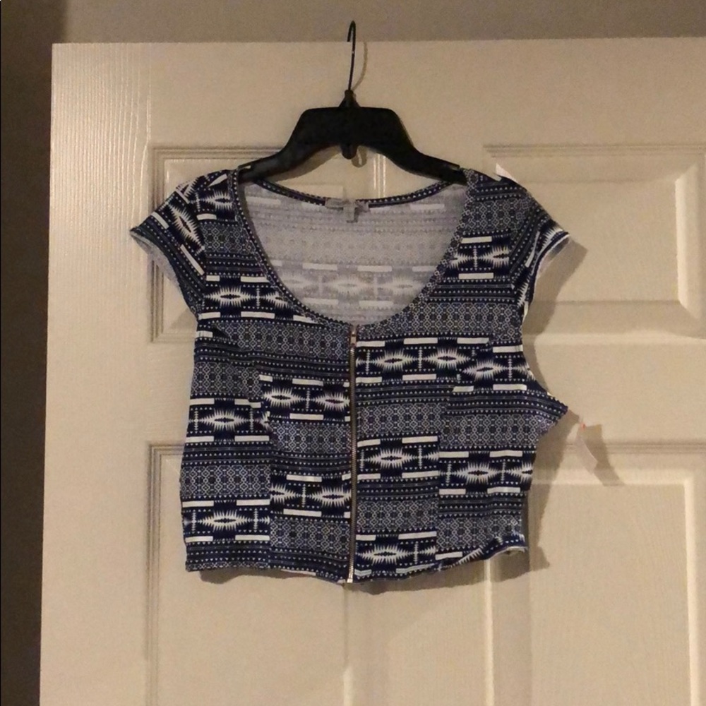 Zip up crop top